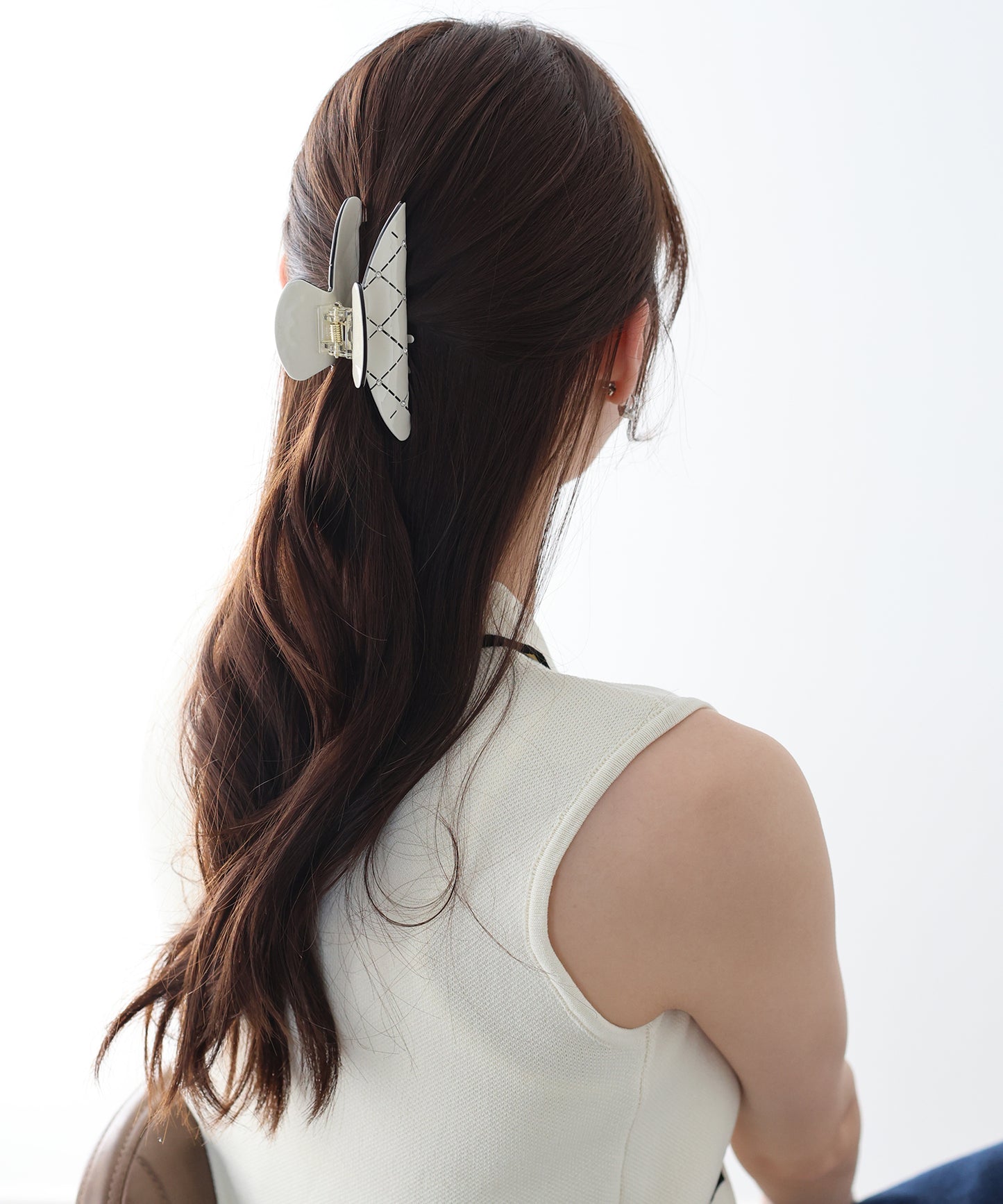 【早割5％OFF】ビジュー付きキルティングバンスクリップ