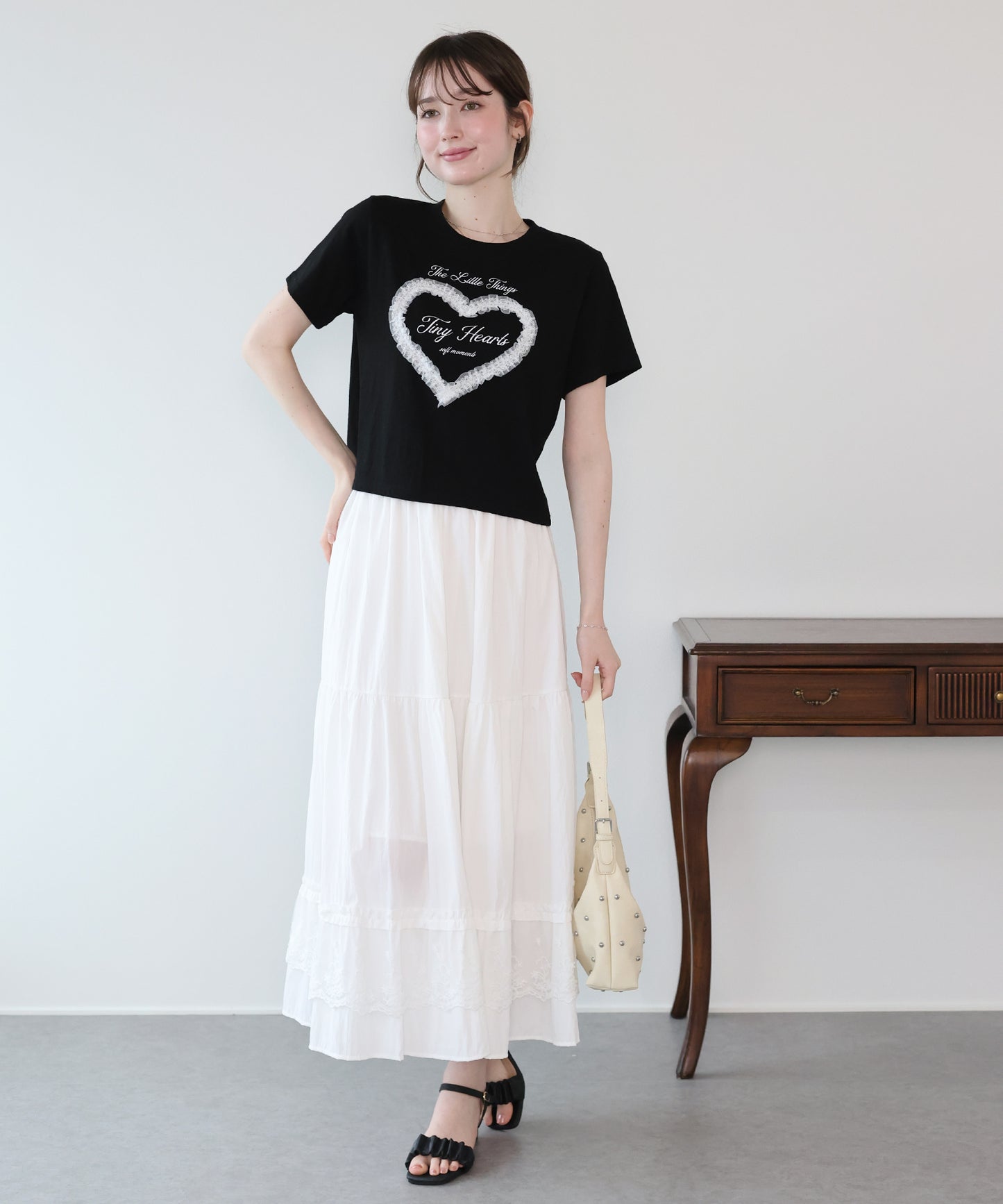 ハートレースショートTシャツ【メール便】