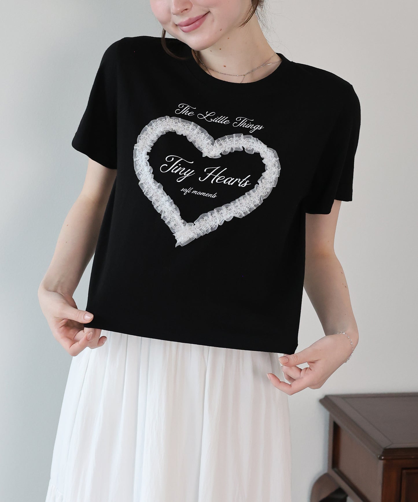 ハートレースショートTシャツ【メール便】