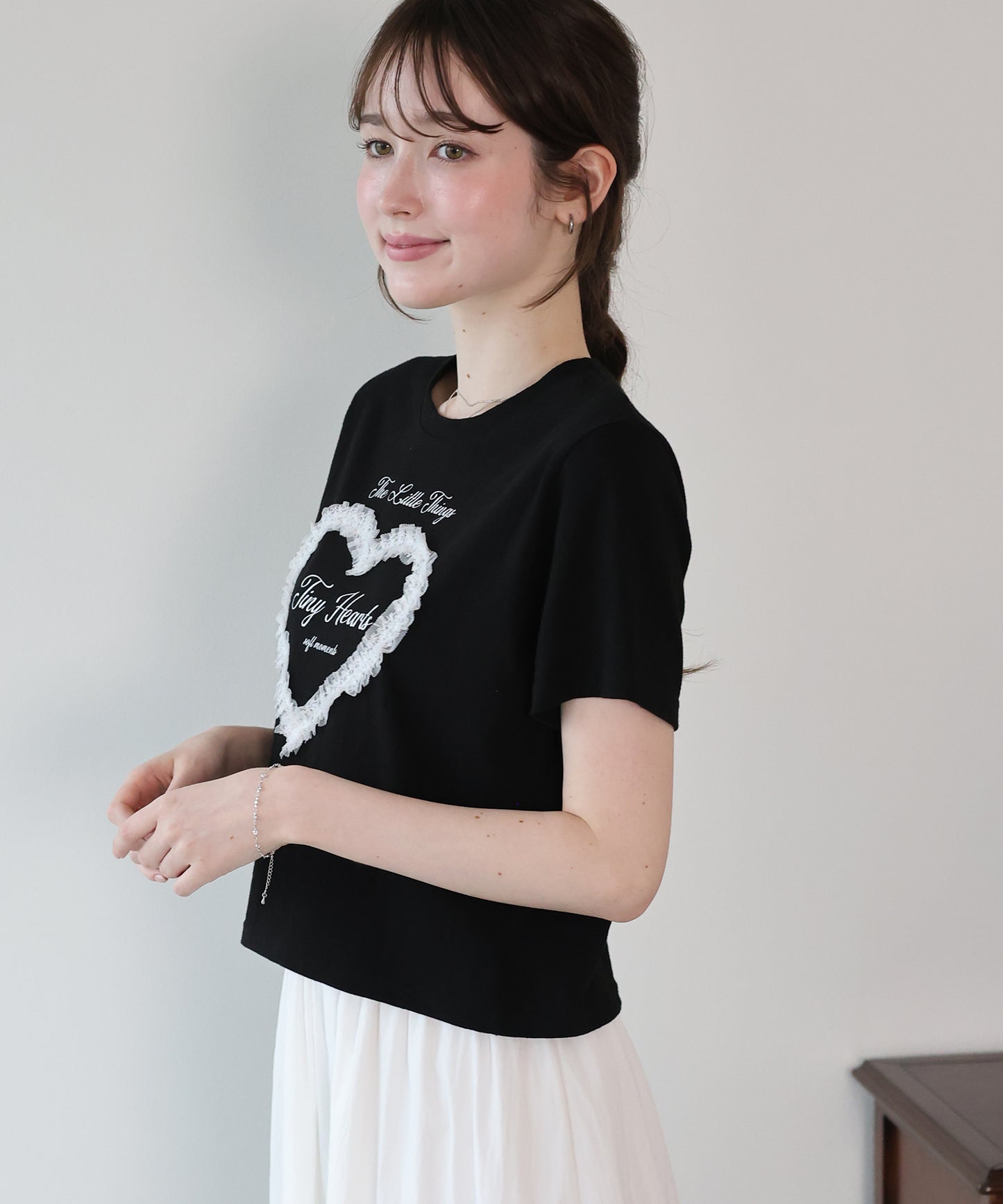 ハートレースショートTシャツ【メール便】