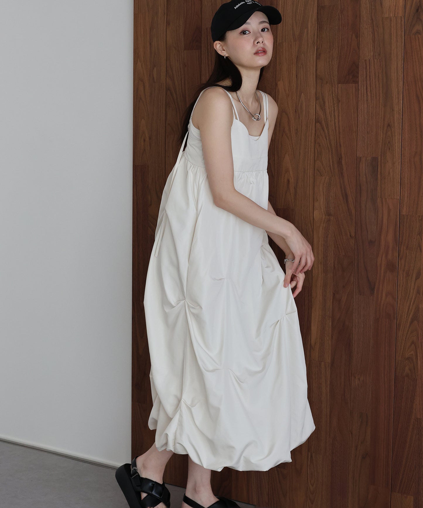ランダムタックバルーンキャミワンピース