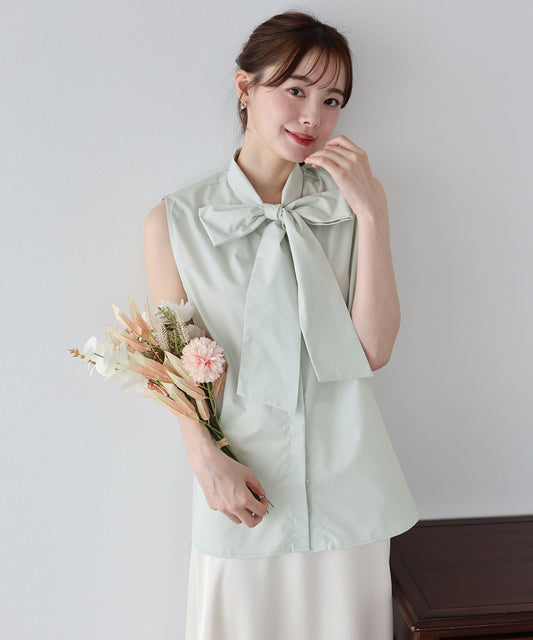 【早割5％OFF】ノースリーブボウタイブラウス【メール便】