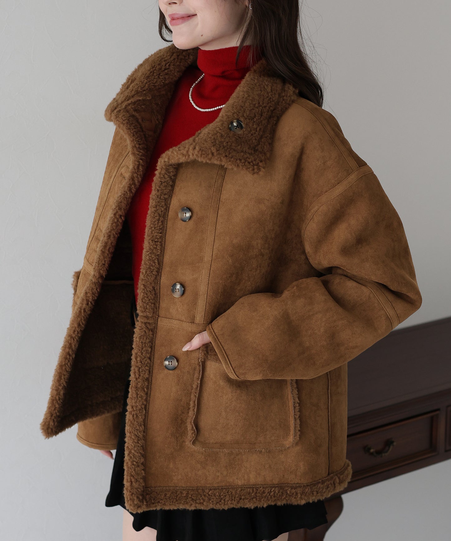 リバーシブルボアムートンコート