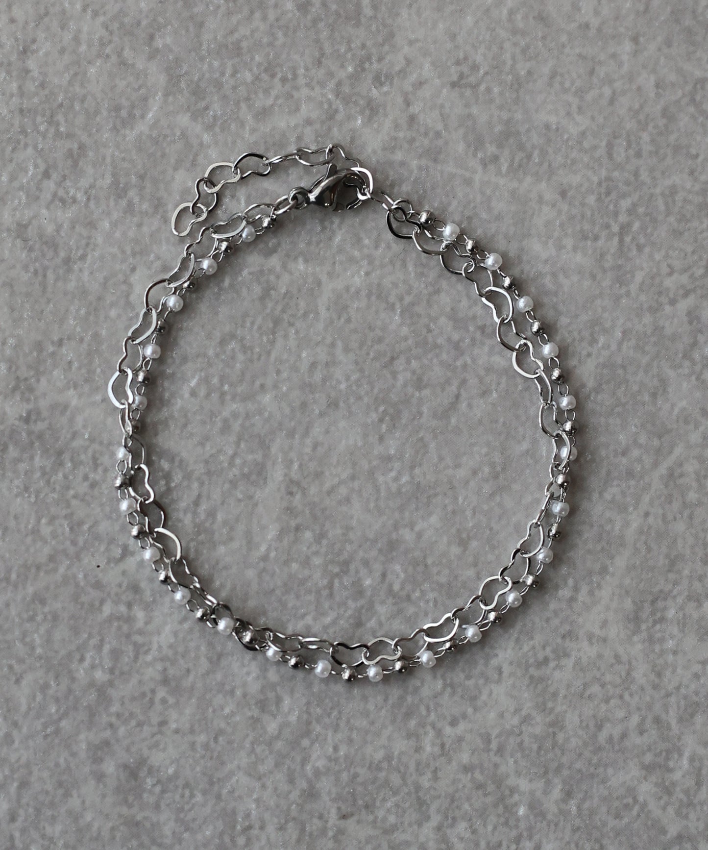 【早割5％OFF】ハートチェーンブレスレット/ サージカルステンレス【ネコポス】