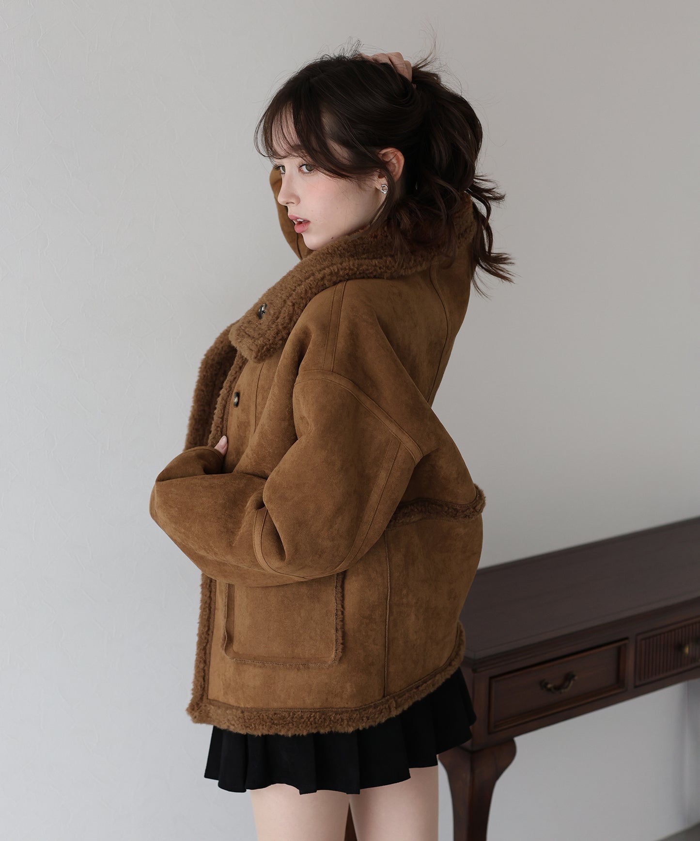 リバーシブルボアムートンコート