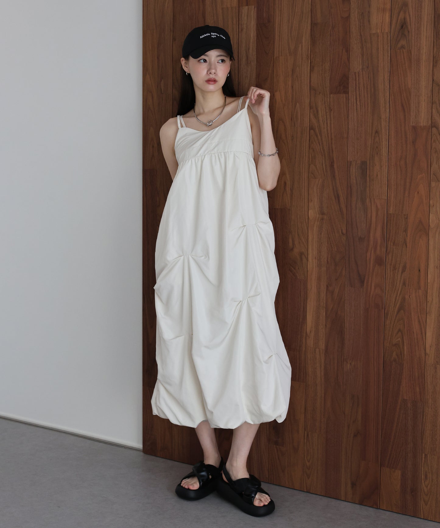 ランダムタックバルーンキャミワンピース