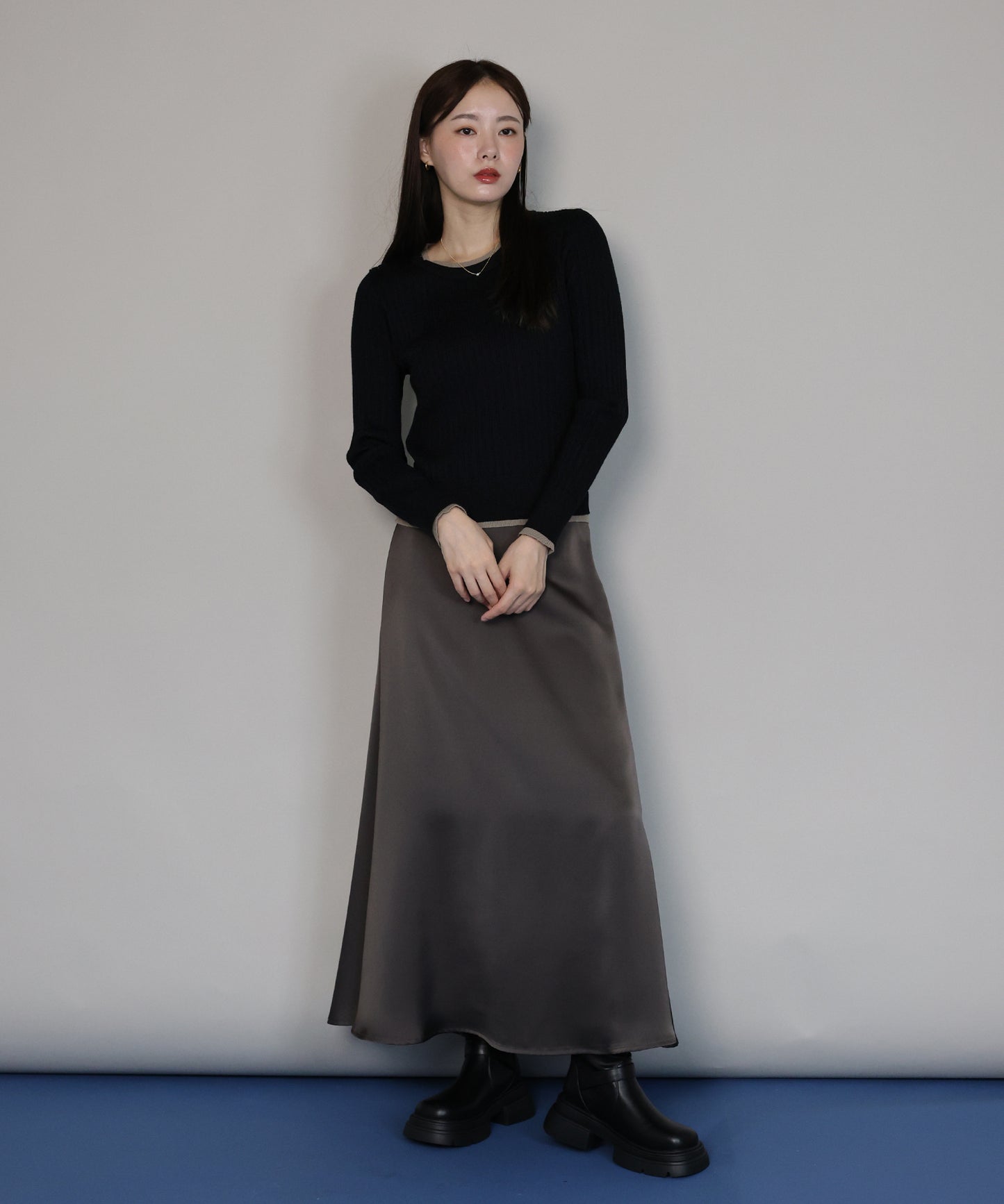 レイヤードランダムリブニット[ J by blue ]