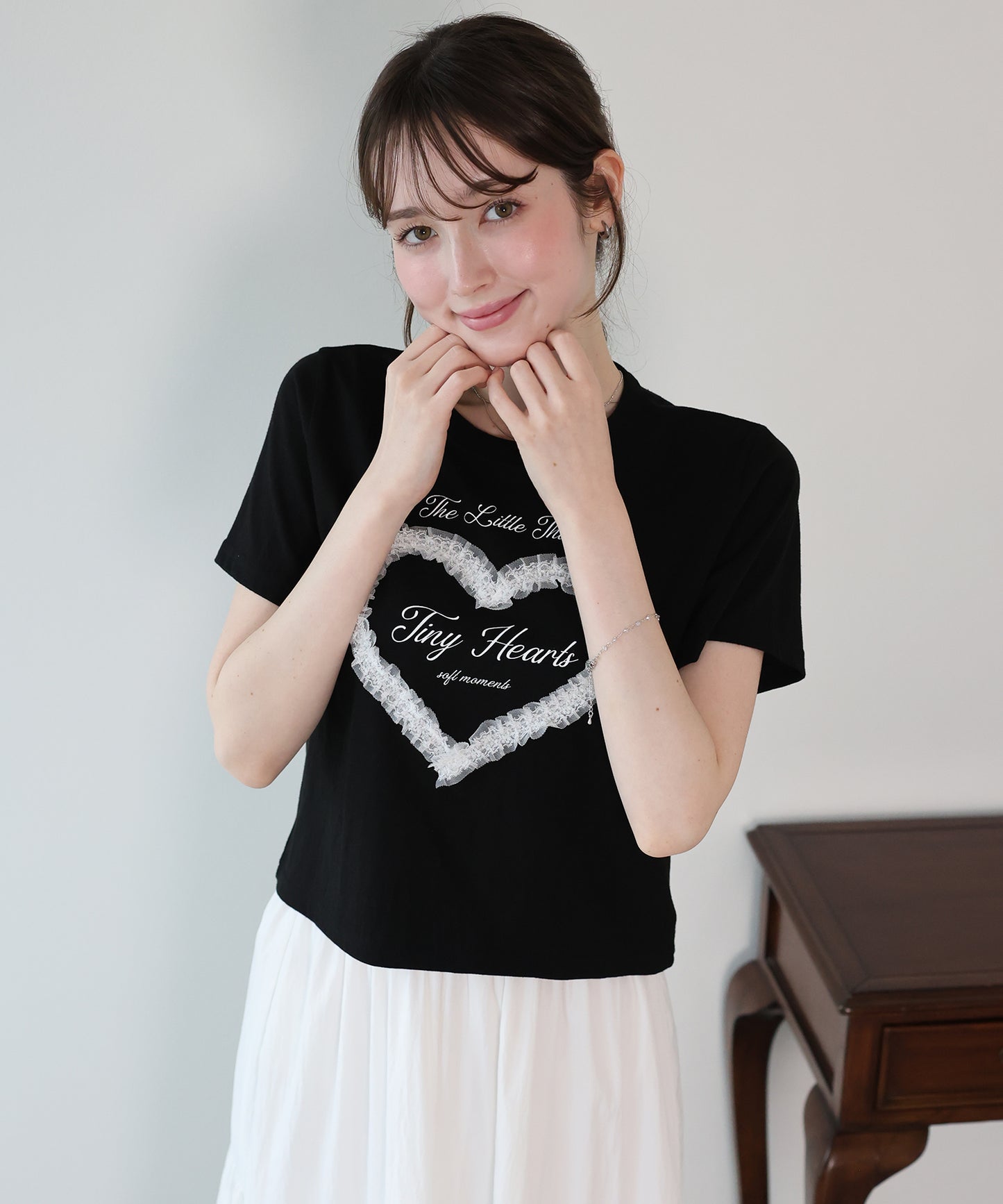 ハートレースショートTシャツ【メール便】