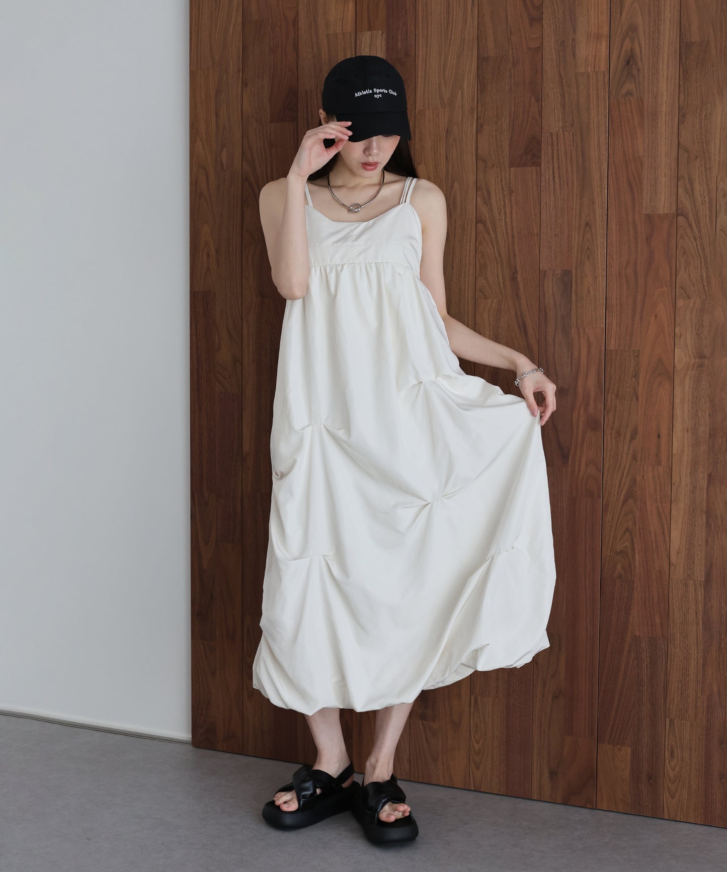 ランダムタックバルーンキャミワンピース