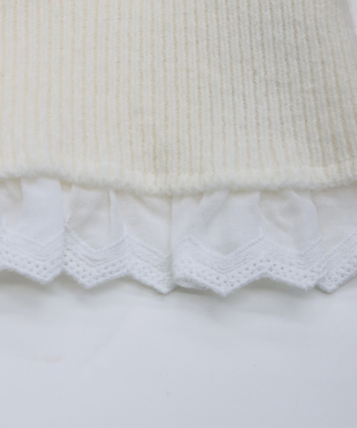 レースドッキングニットカーディガン