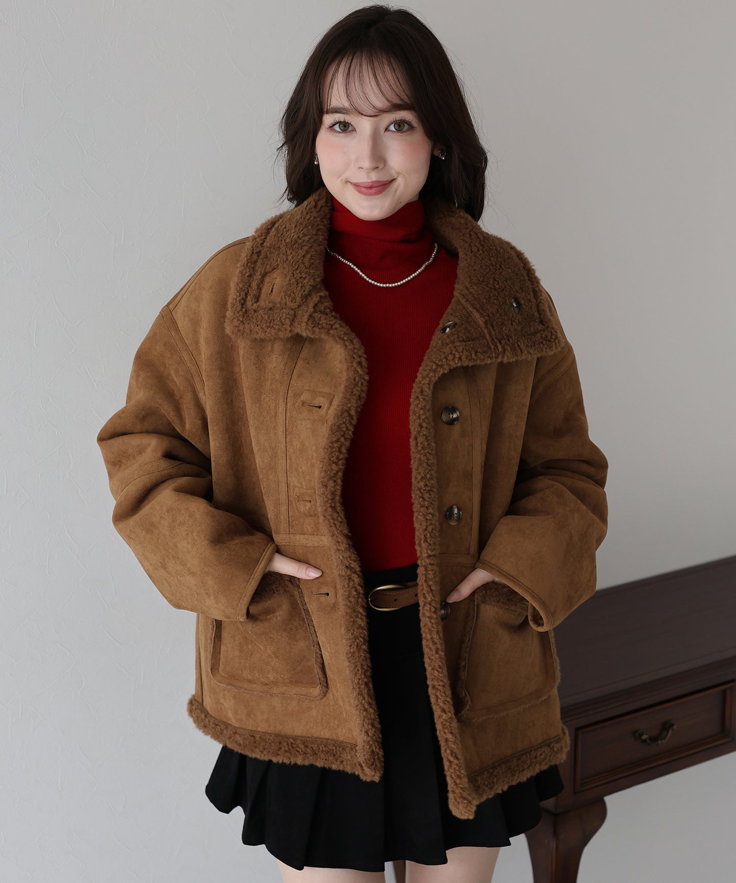 リバーシブルボアムートンコート