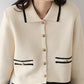 襟付きニットジャケット