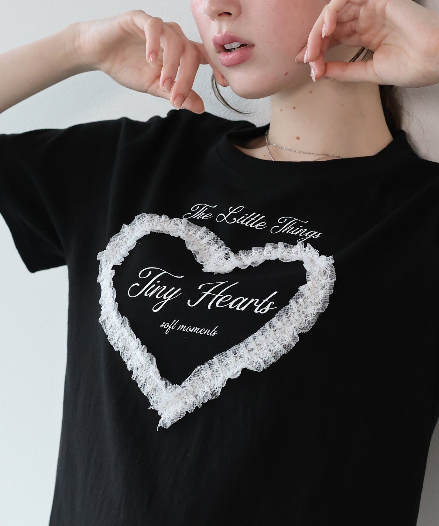 ハートレースショートTシャツ【メール便】