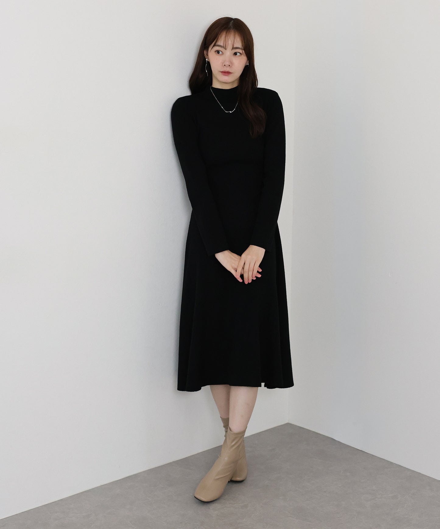 サイドタックニットワンピース