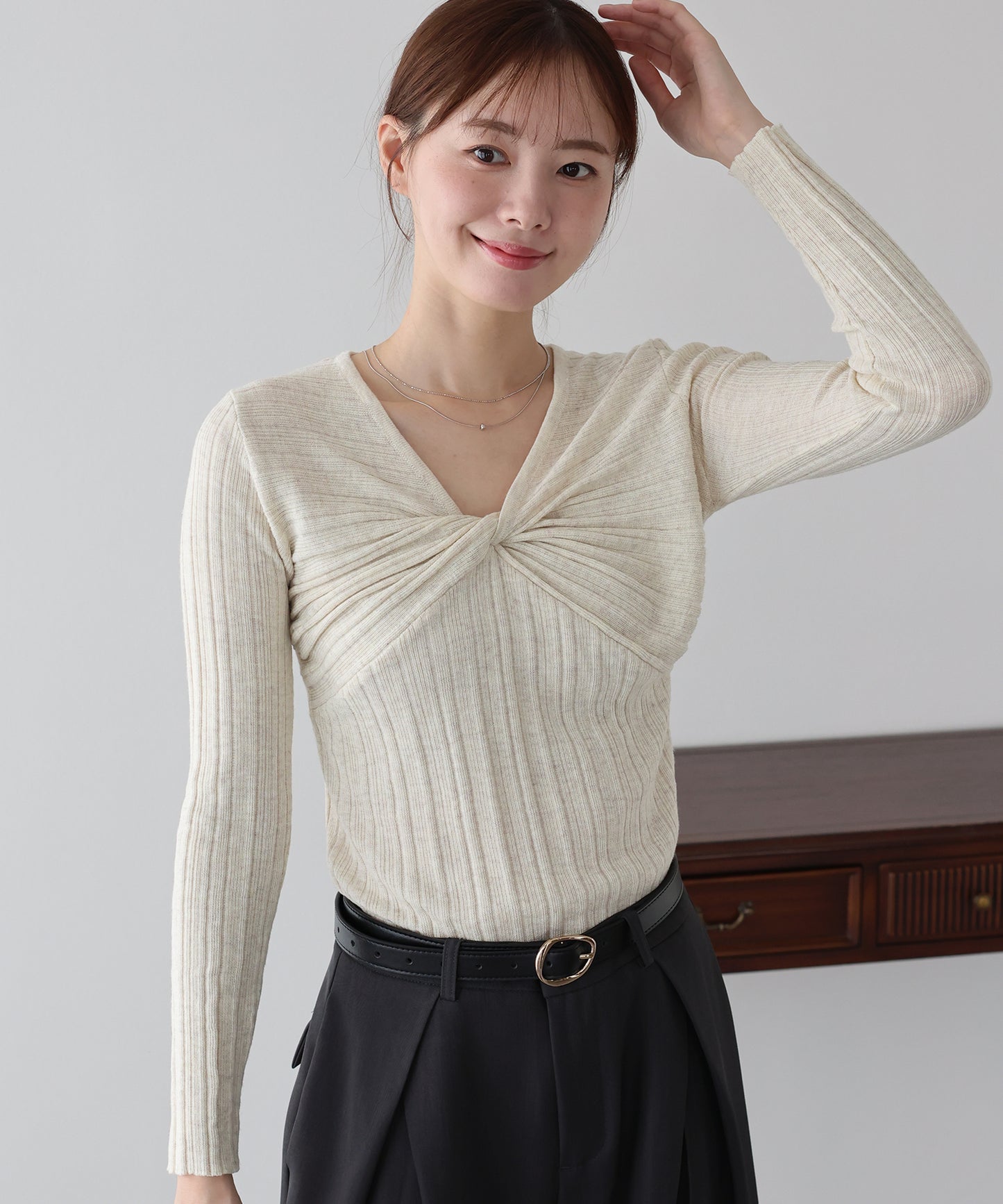 【早割5％OFF】ツイストデザインニット