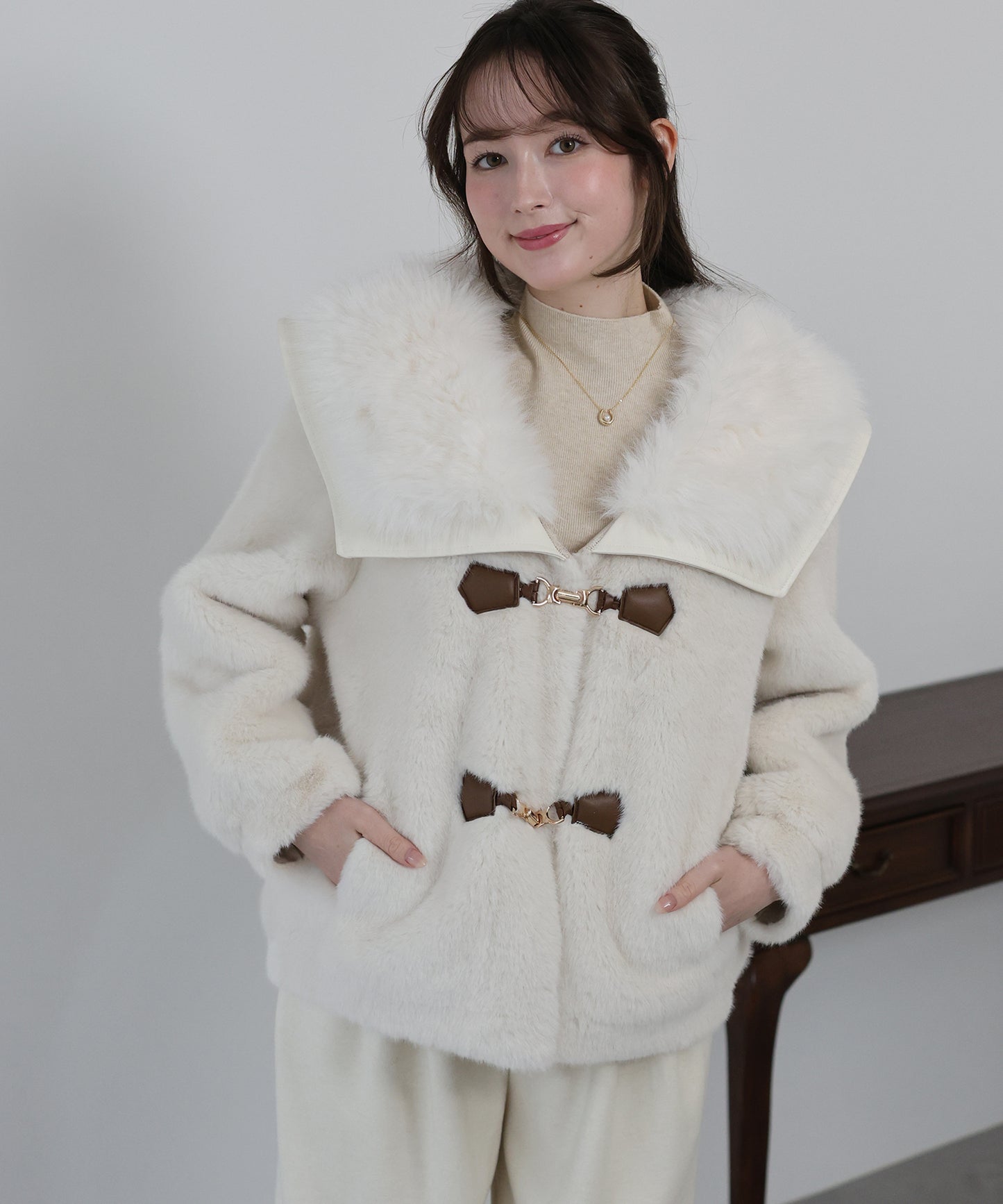 ビッグカラーファーコート