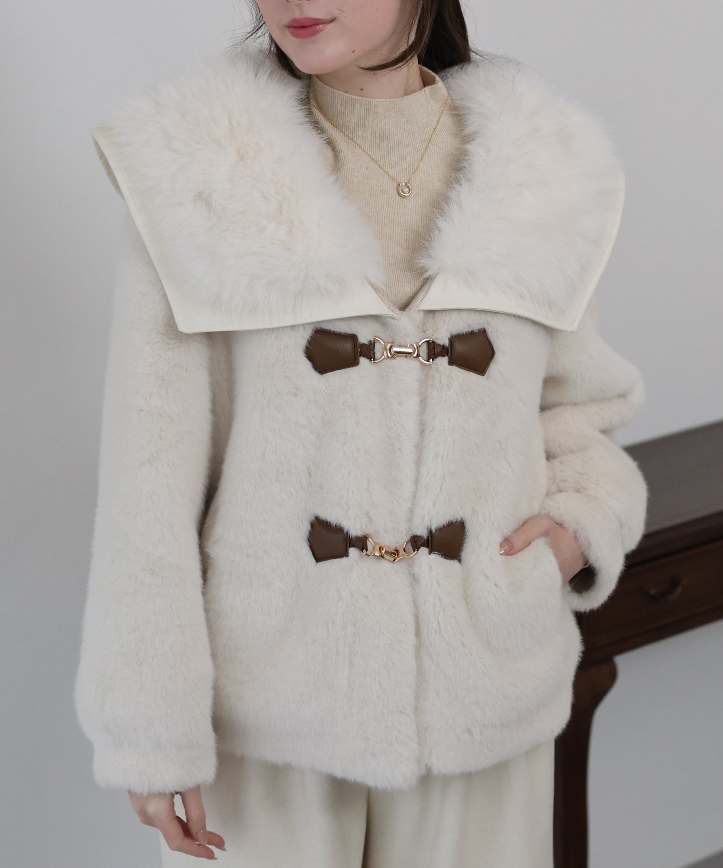 ビッグカラーファーコート