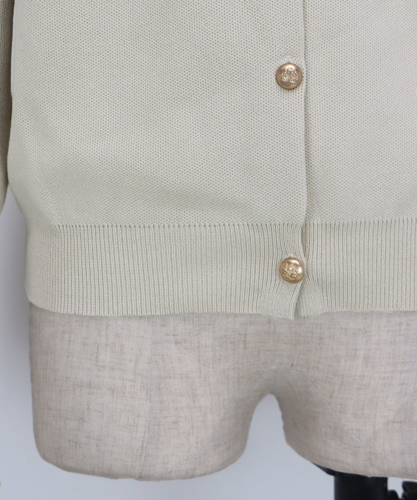 レース襟ニットカーディガン