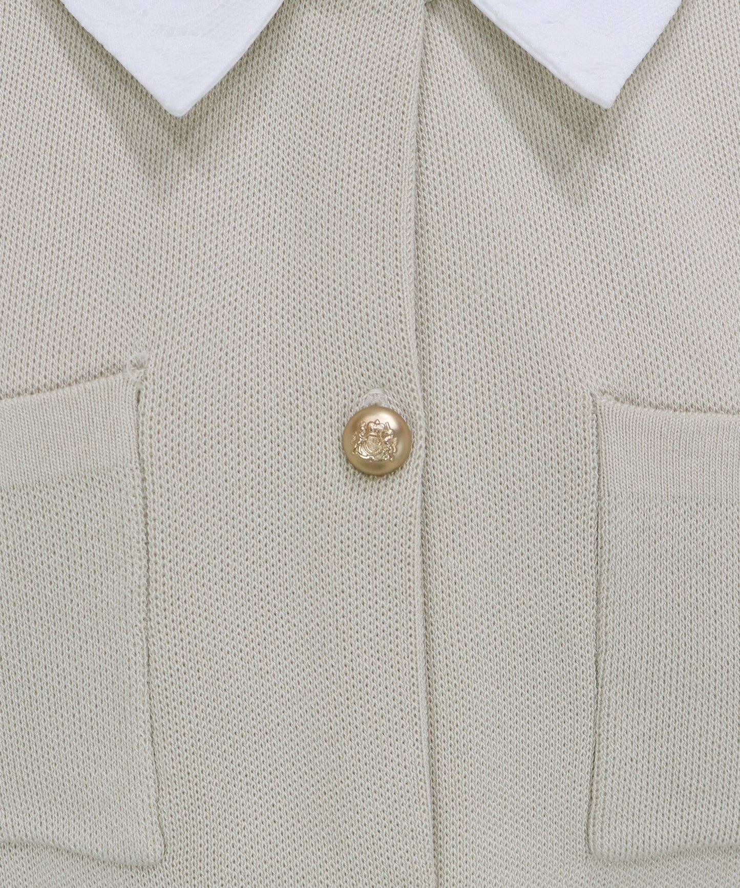 レース襟ニットカーディガン