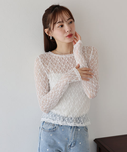 クルーネックチュールトップス【ネコポス】