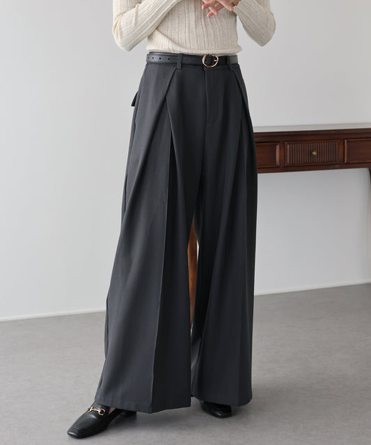 【早割5％OFF】フロントディープタックパンツ