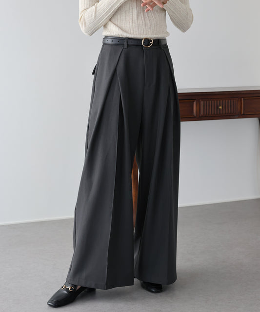 【早割5％OFF】フロントディープタックパンツ