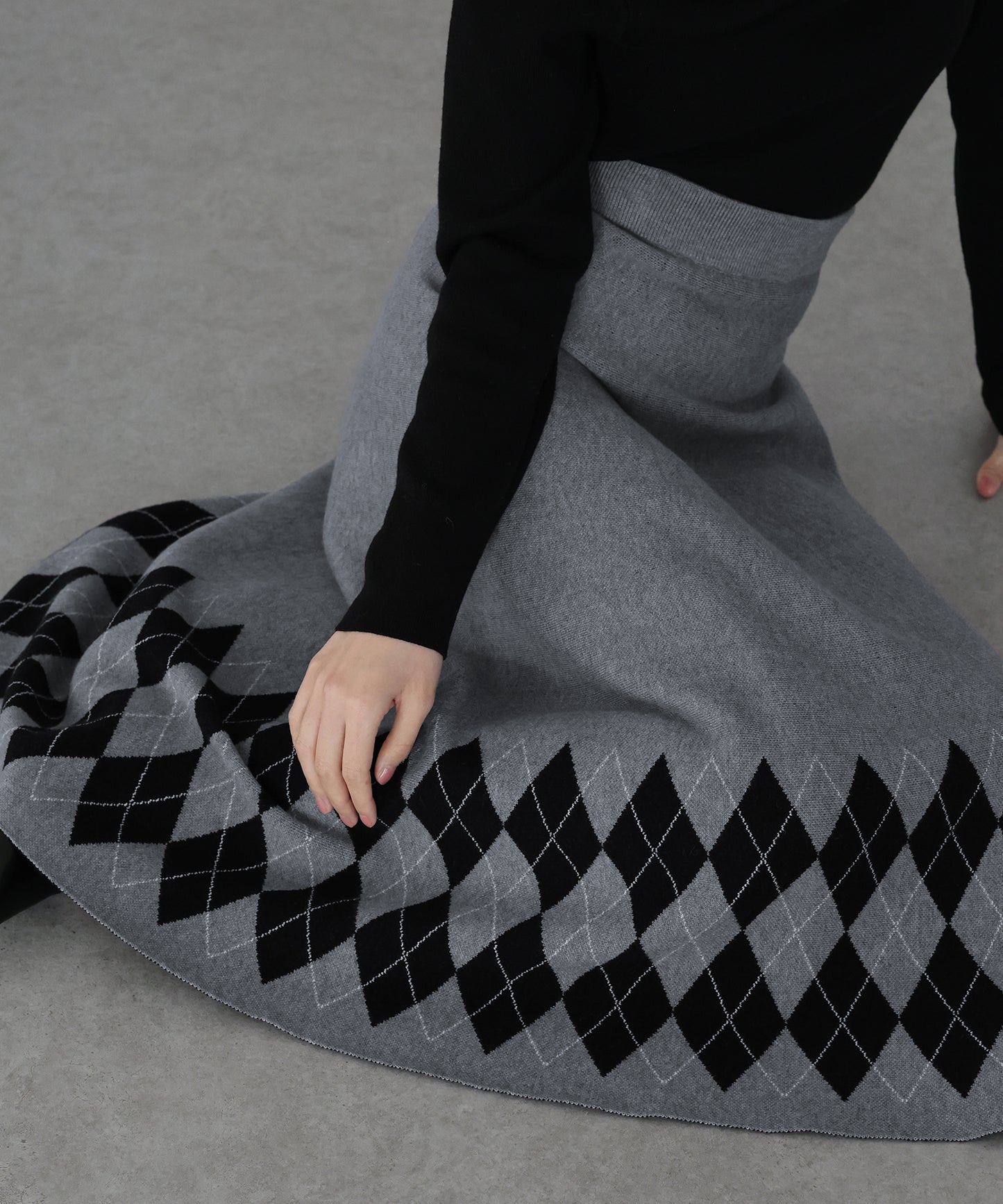 チェック柄ニットスカート