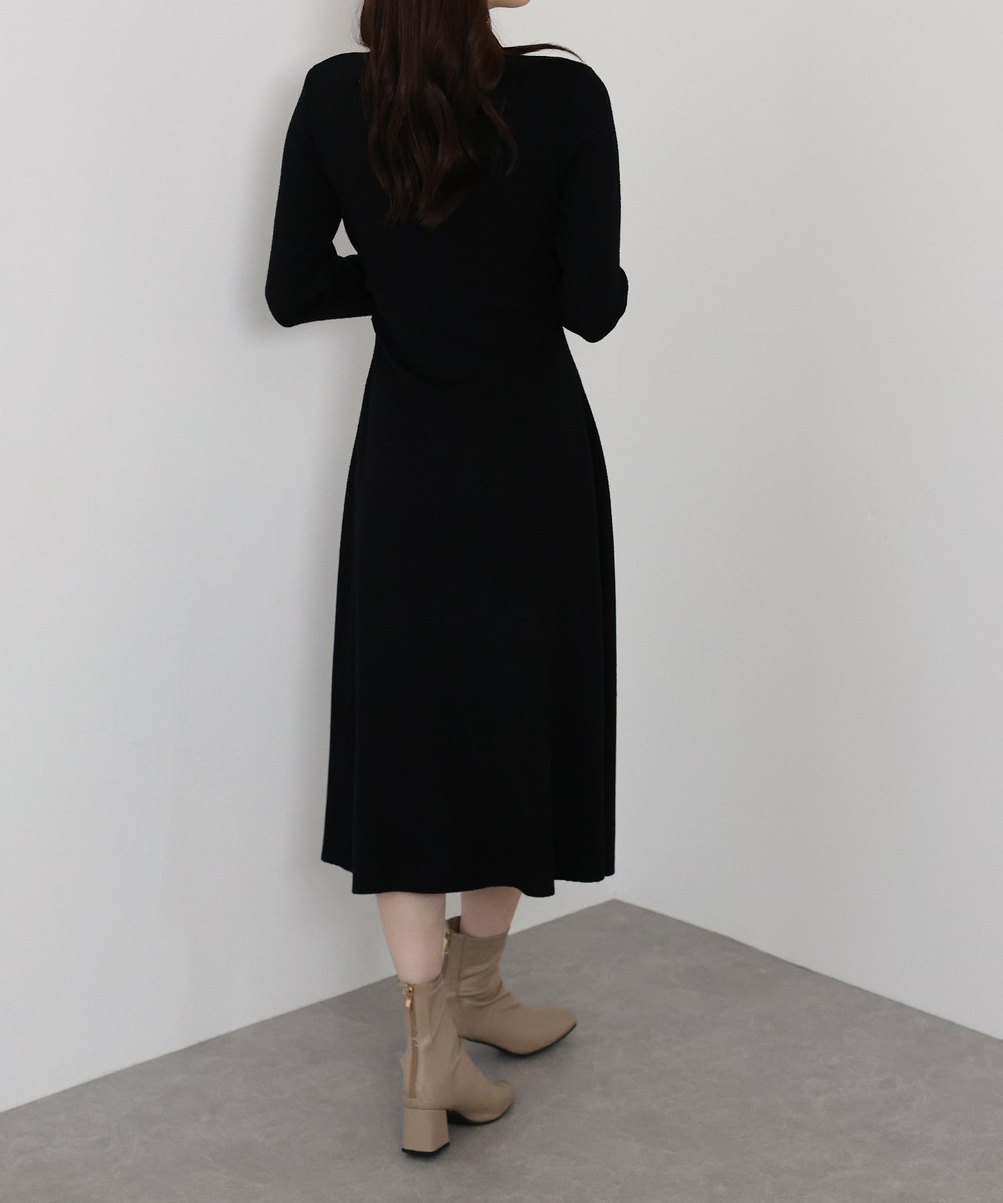 サイドタックニットワンピース