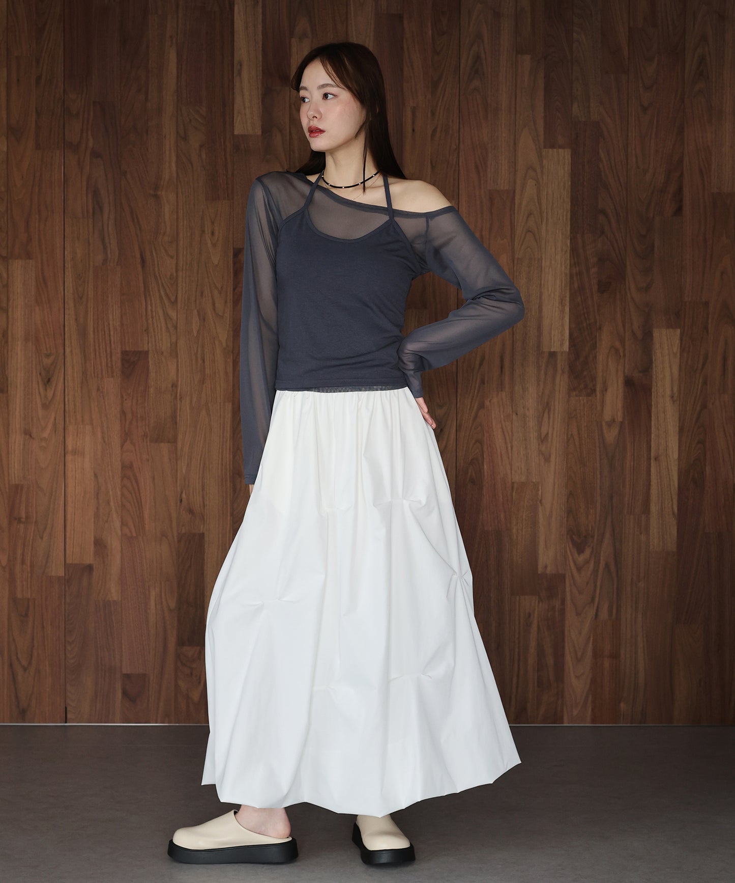 ランダムタックバルーンスカート[J by blue]