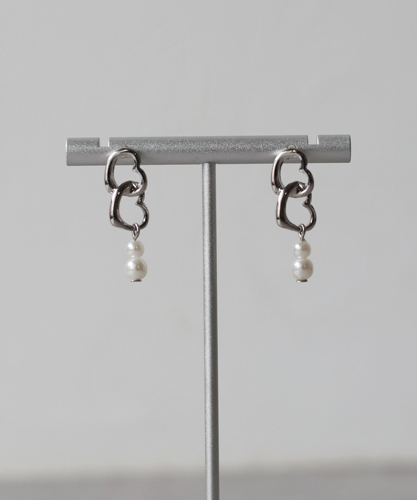 ダブルハートピアス/ニッケルフリー【ネコポス】