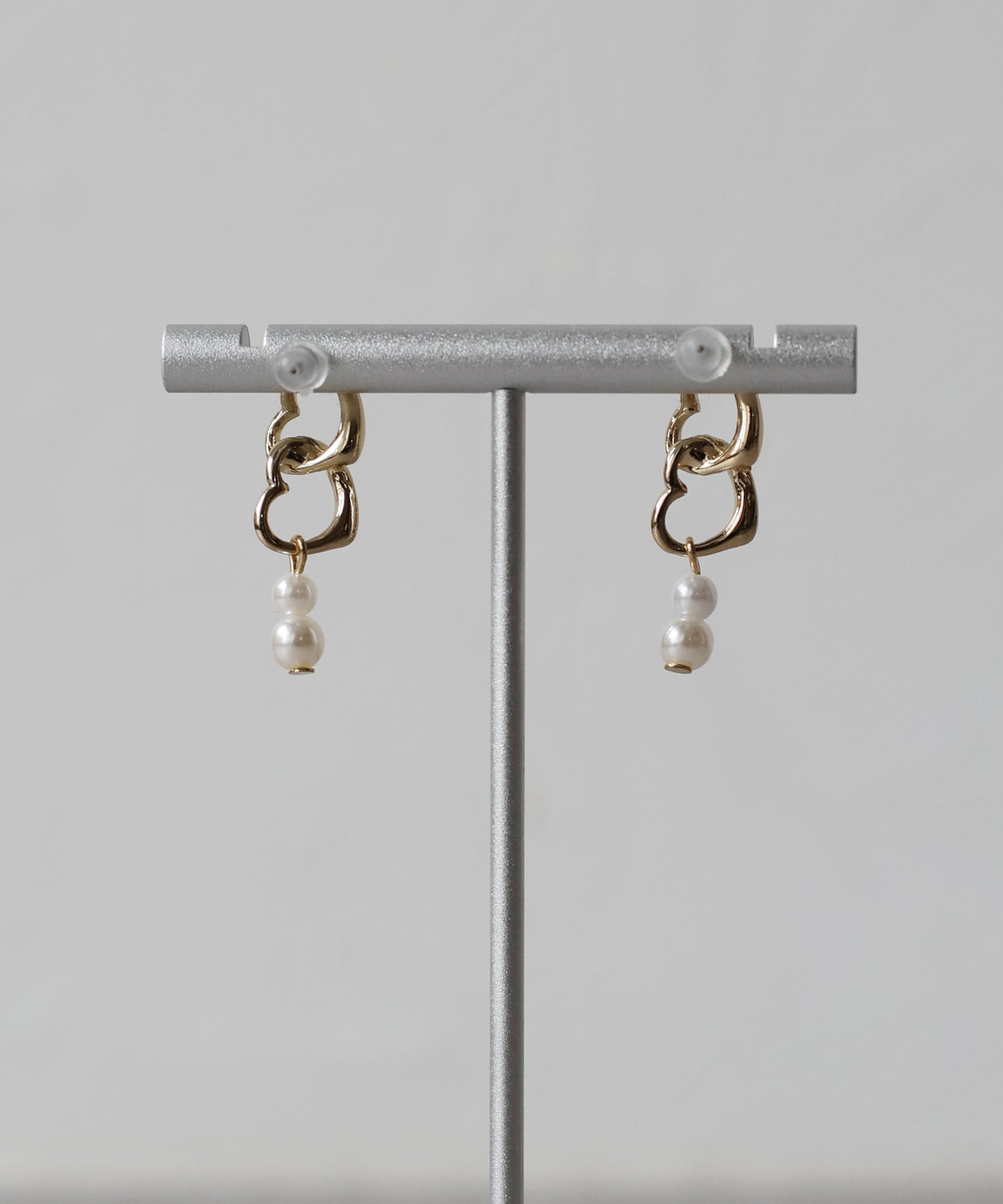 ダブルハートピアス/ニッケルフリー【ネコポス】