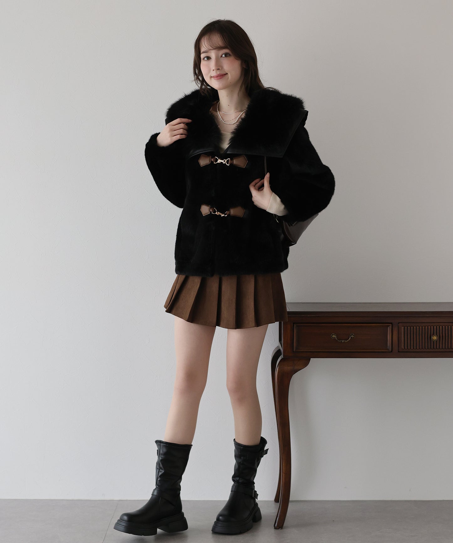 ビッグカラーファーコート