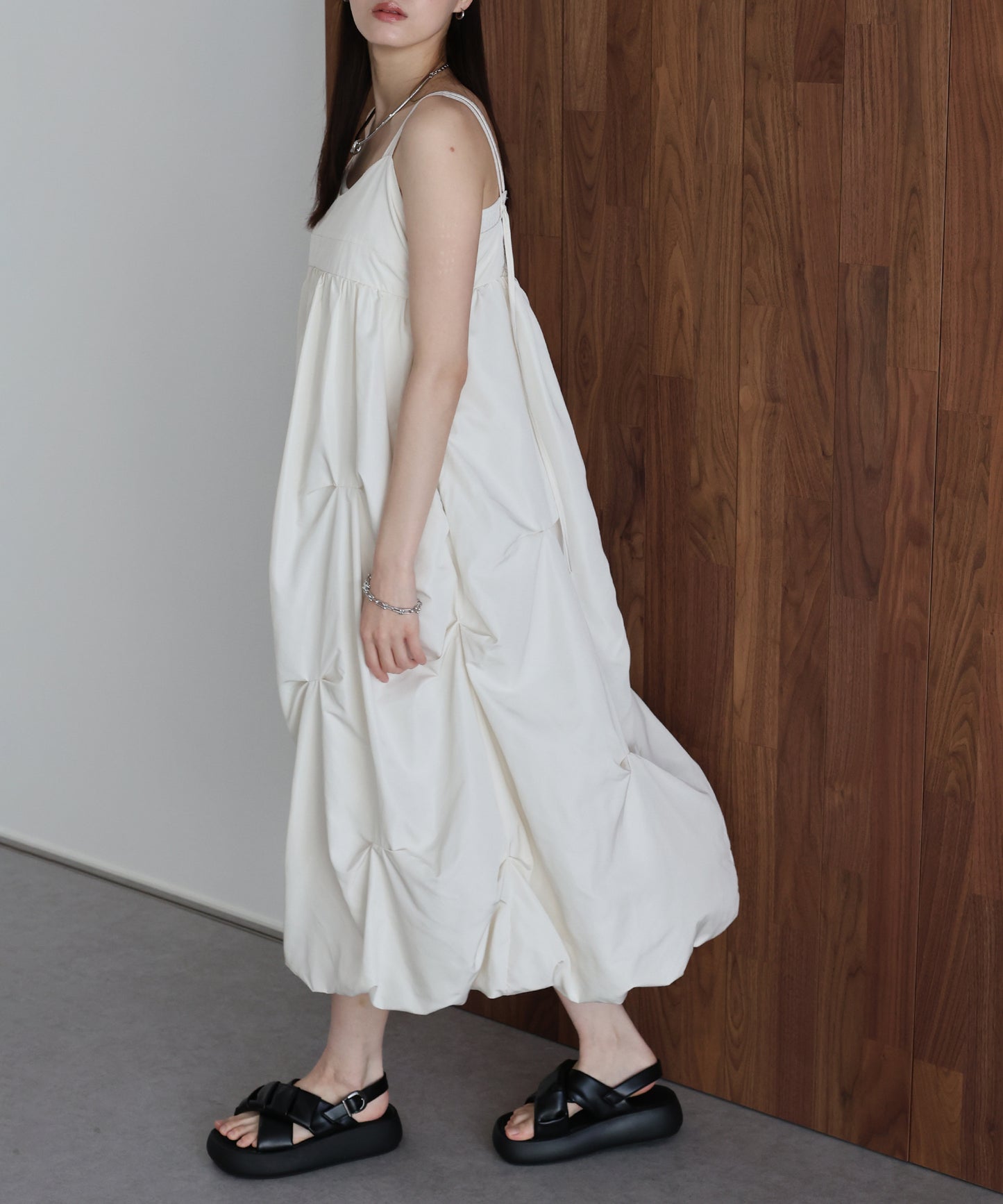 ランダムタックバルーンキャミワンピース