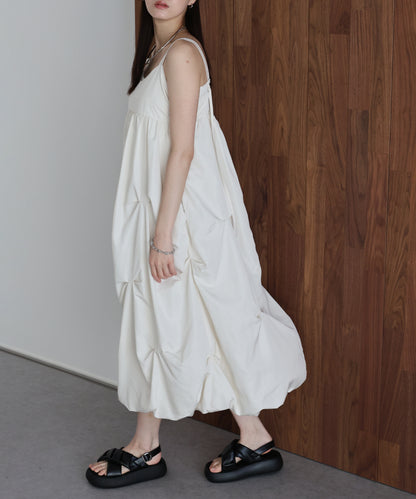 ランダムタックバルーンキャミワンピース