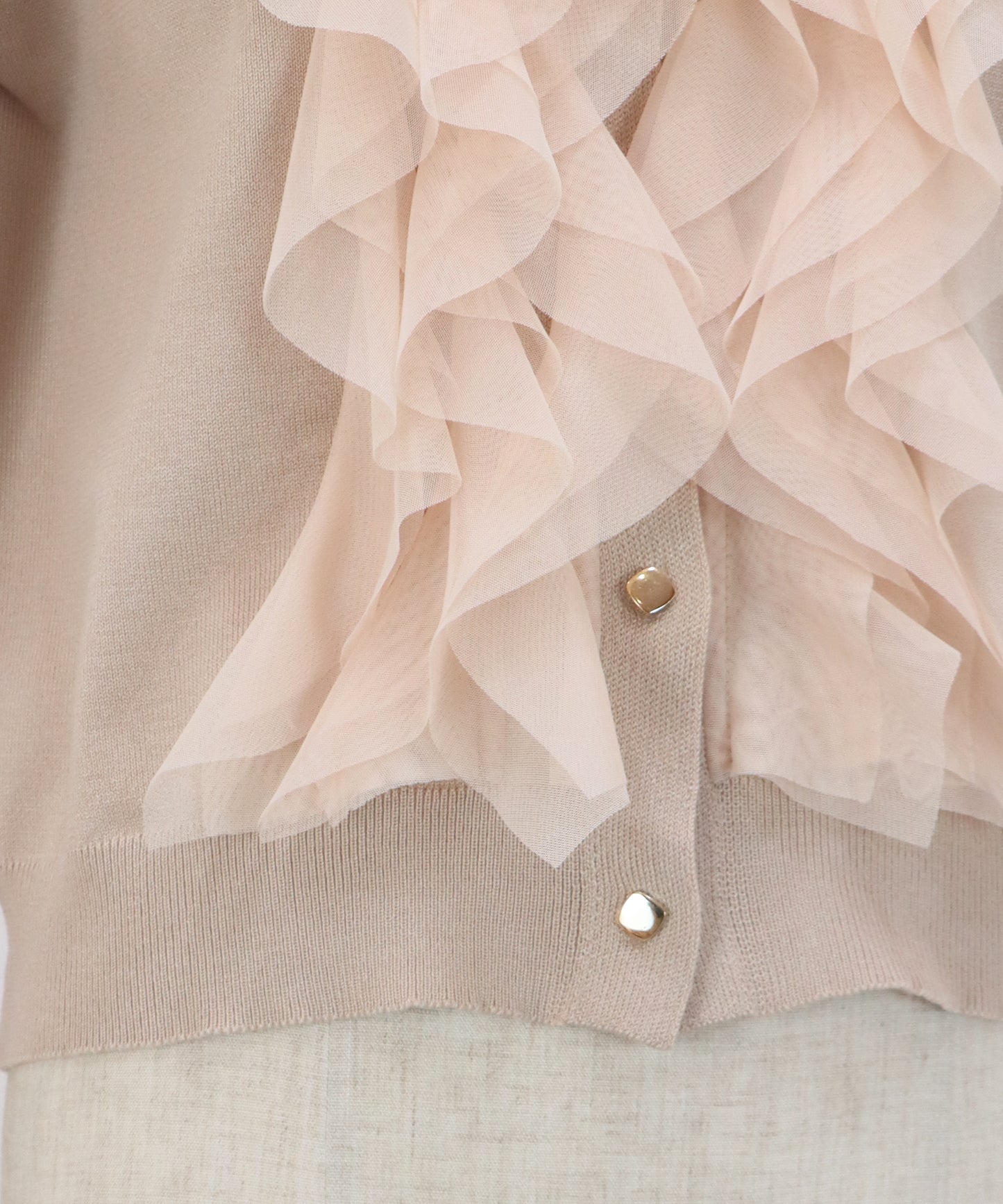 チュールフリルカーディガン