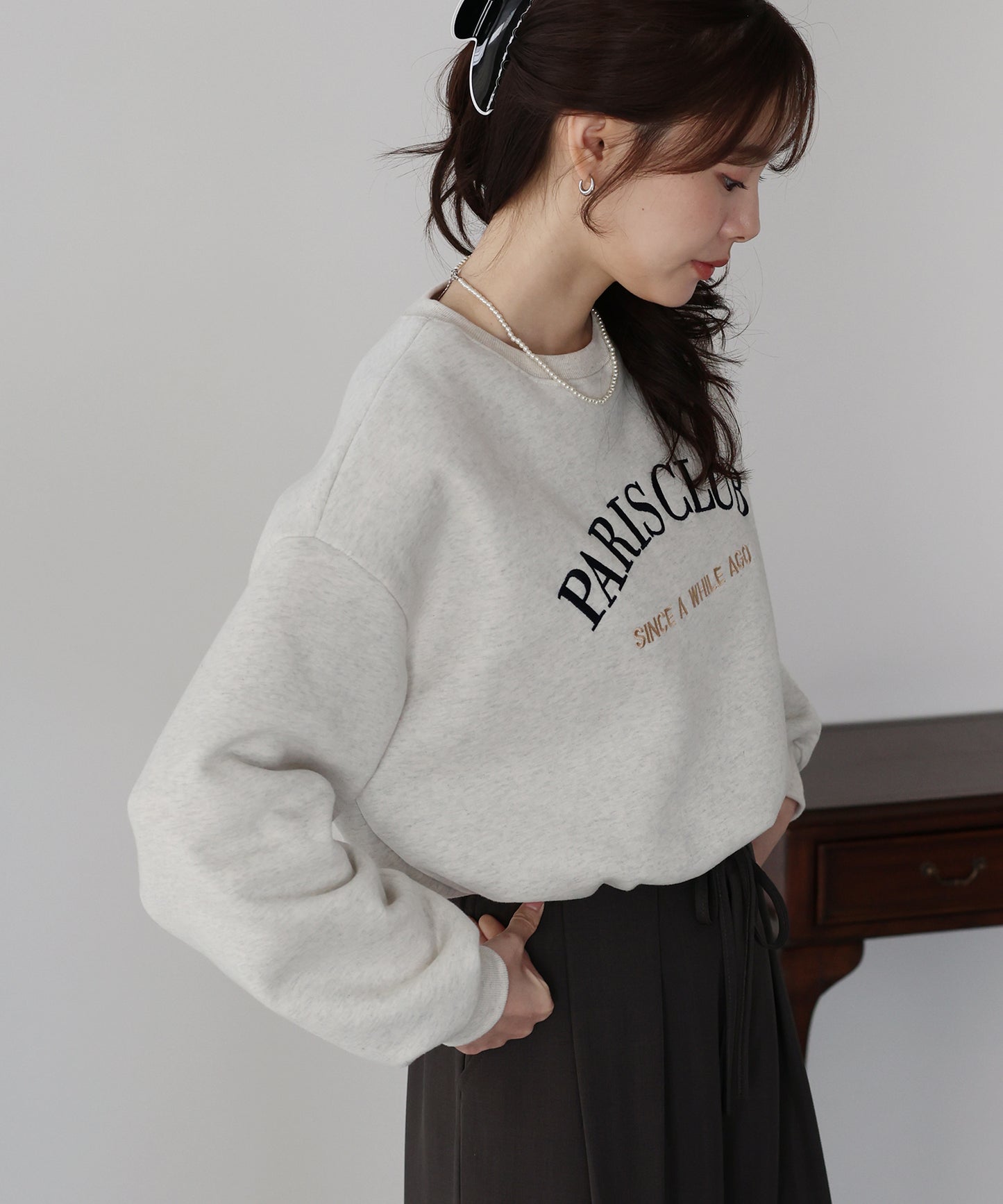 【早割5％OFF】ロゴ刺繍ドロストスウェット