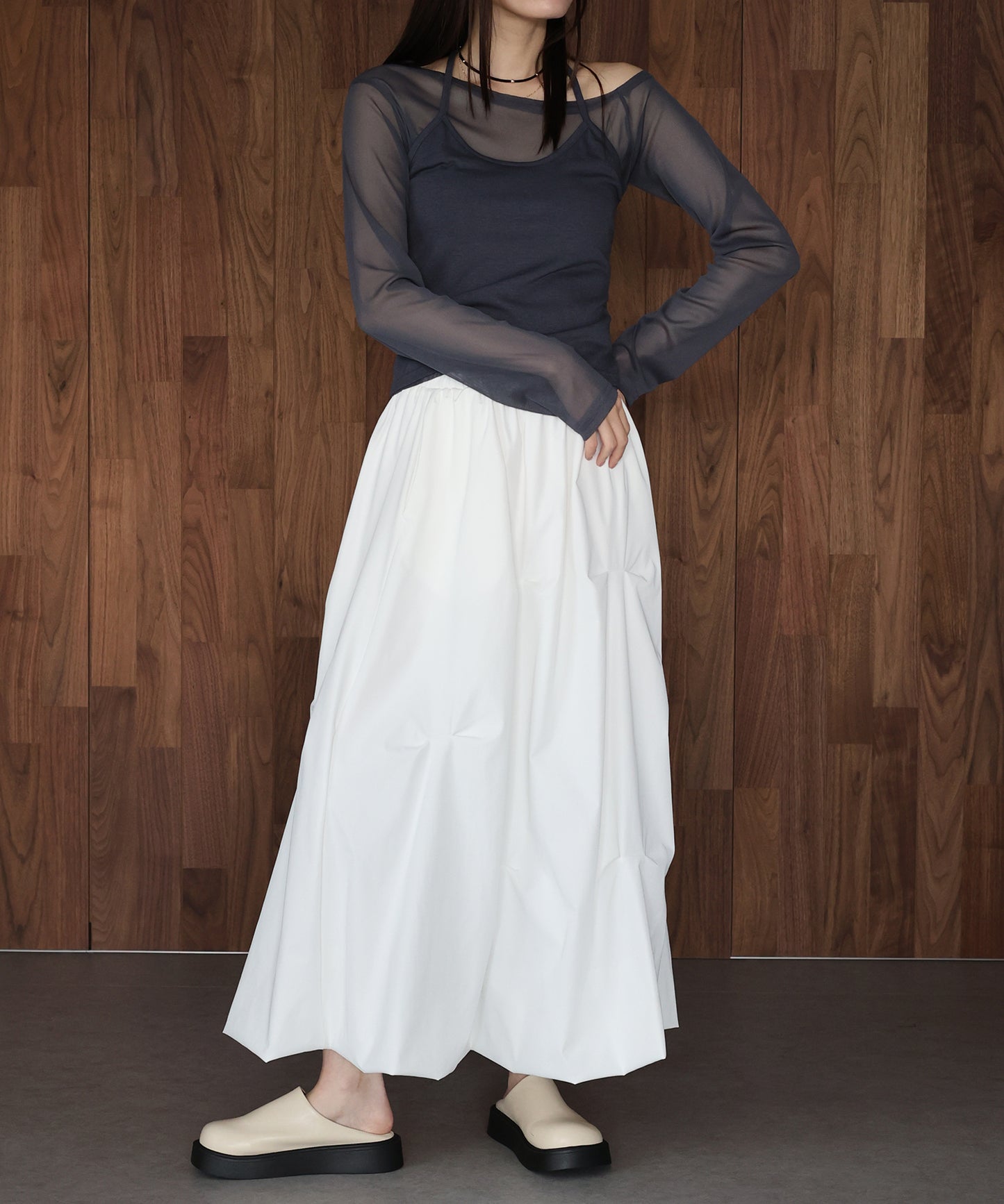 ランダムタックバルーンスカート[J by blue]