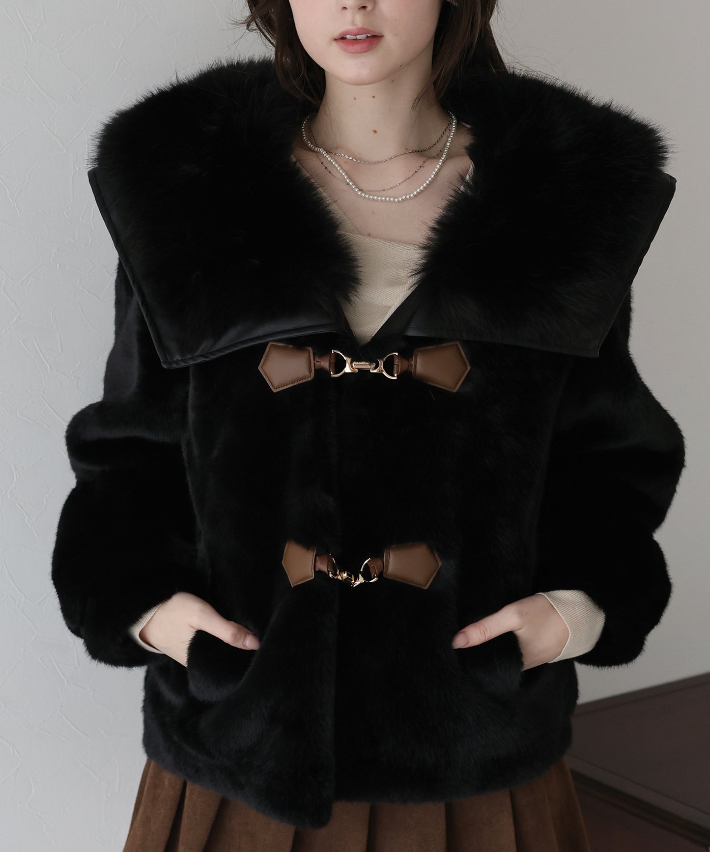 ビッグカラーファーコート