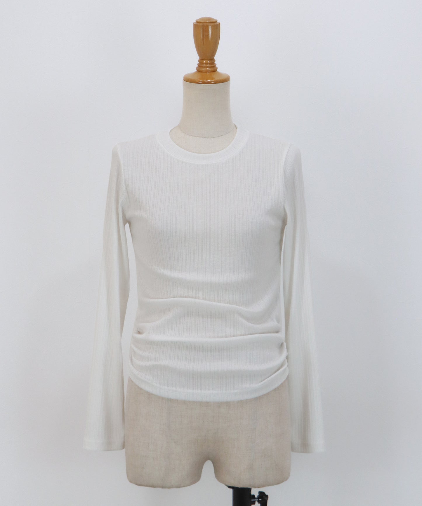 サイドギャザーシアーリブカットソー【ネコポス】