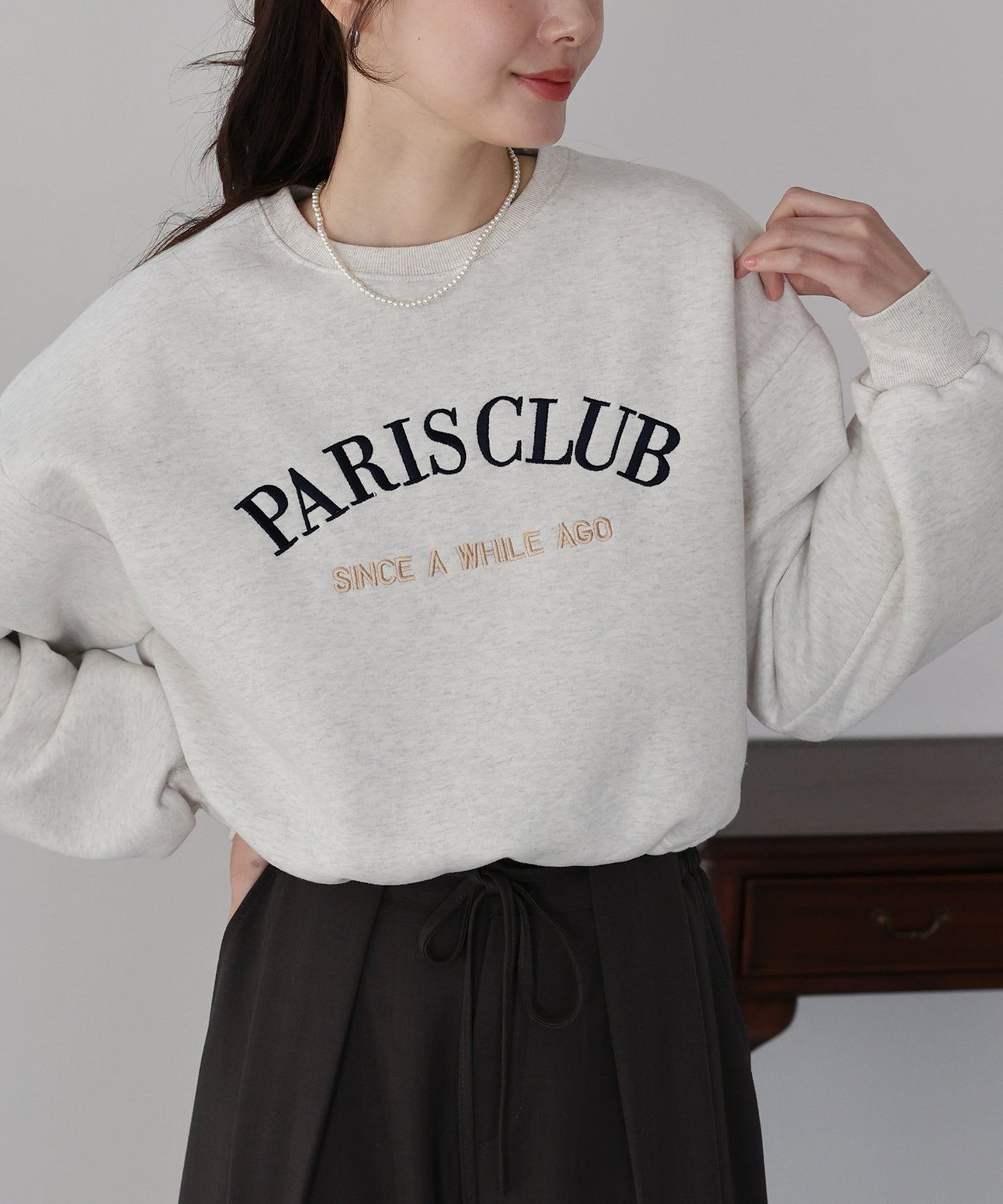 【早割5％OFF】ロゴ刺繍ドロストスウェット