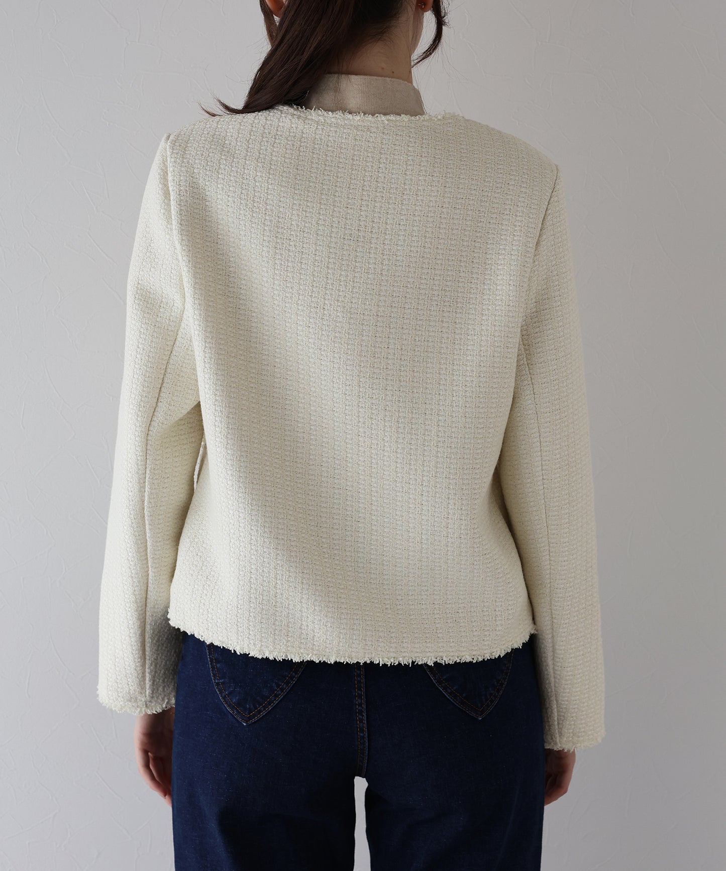 パールボタンツイードジャケット