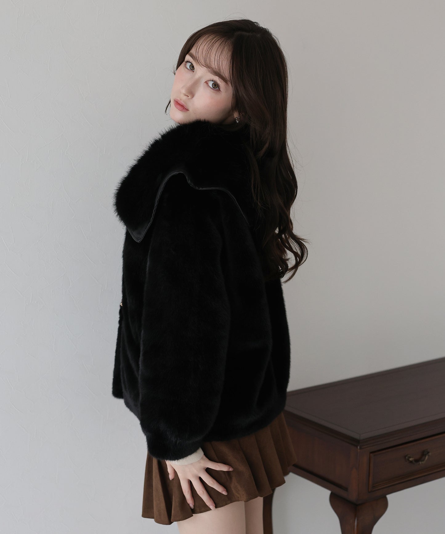 ビッグカラーファーコート