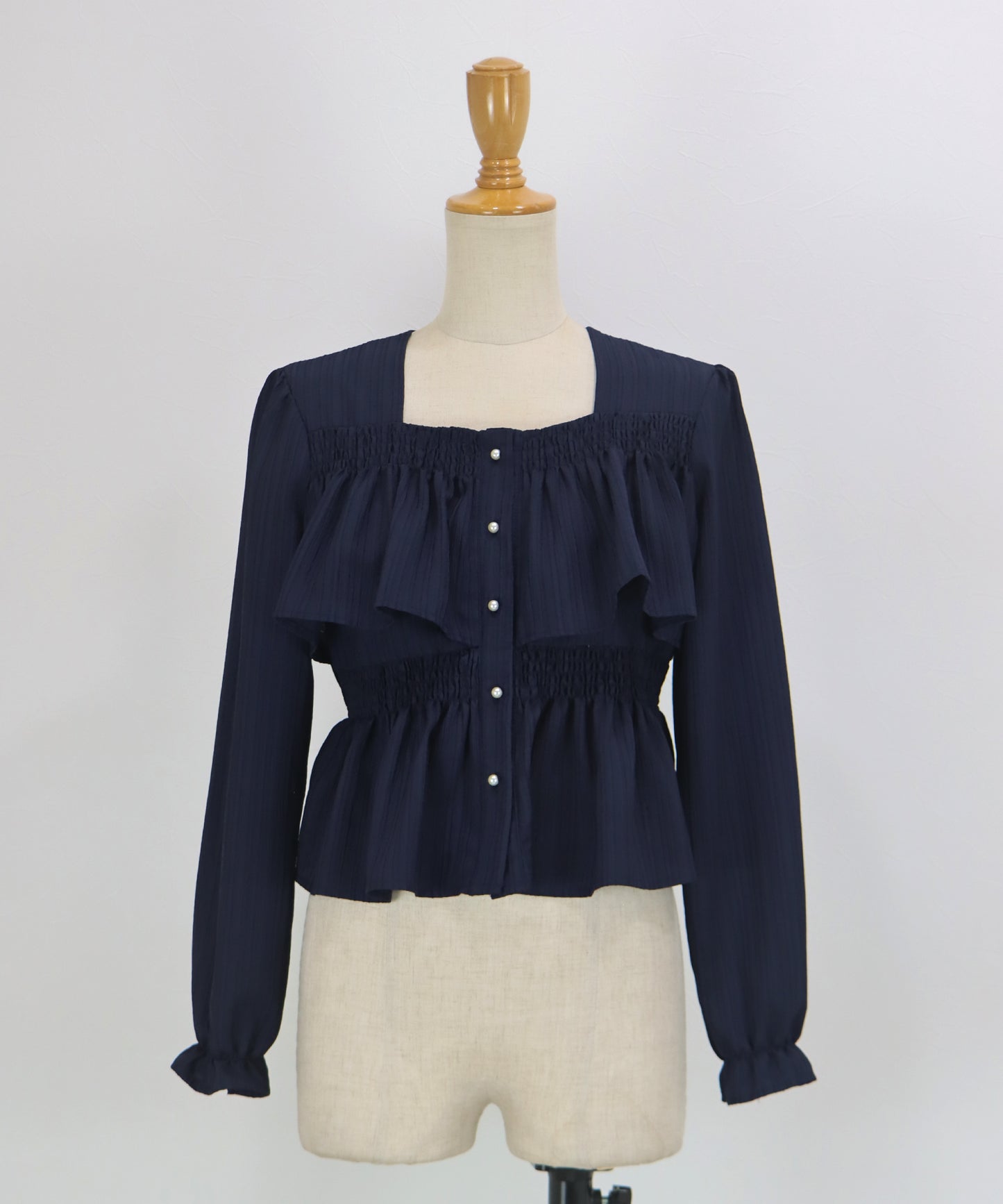 バックリボンスクエアティアードブラウス【ネコポス】