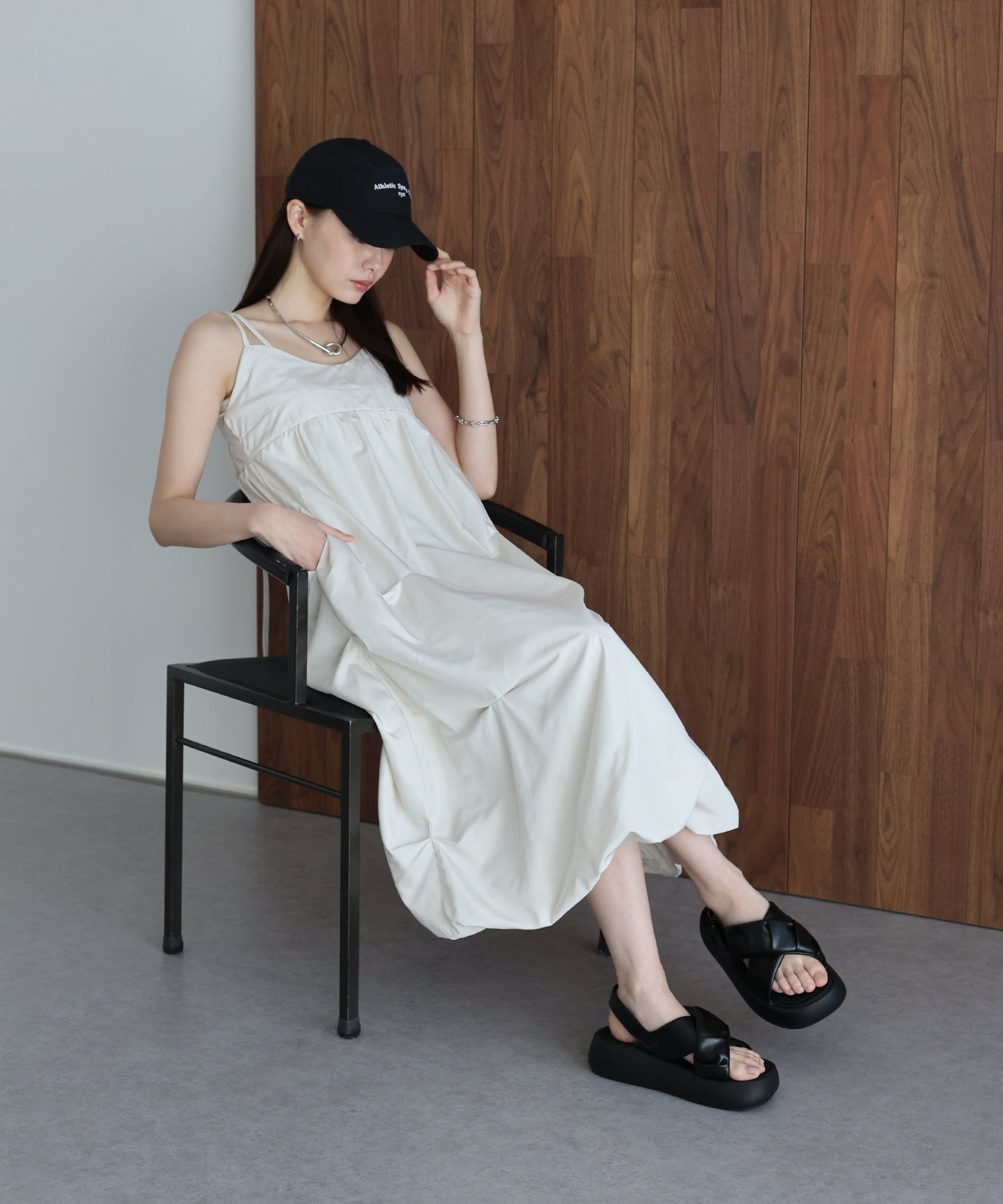 ランダムタックバルーンキャミワンピース