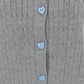 ハートボタンポロ襟カーディガン