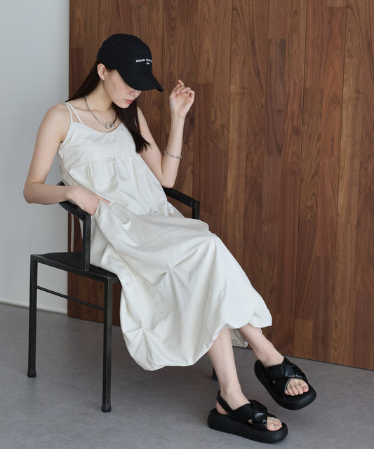 ランダムタックバルーンキャミワンピース