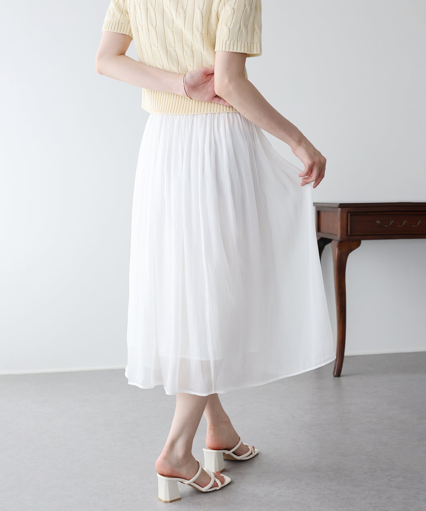 【早割5％OFF】シアーサテンスカート