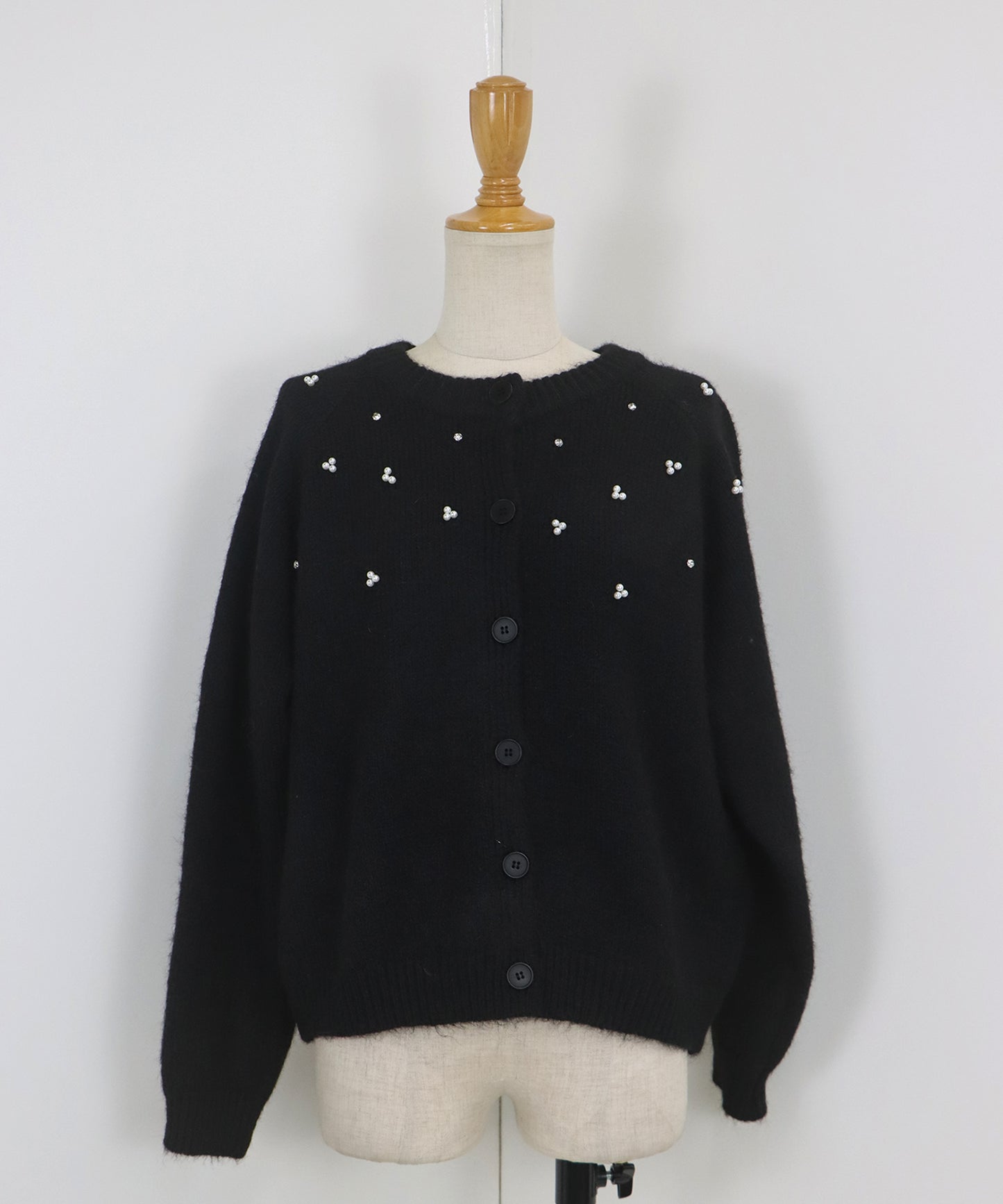 パールビジューニットカーディガン