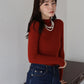 【TIME SALE】ウール混ベーシックハイネックニット