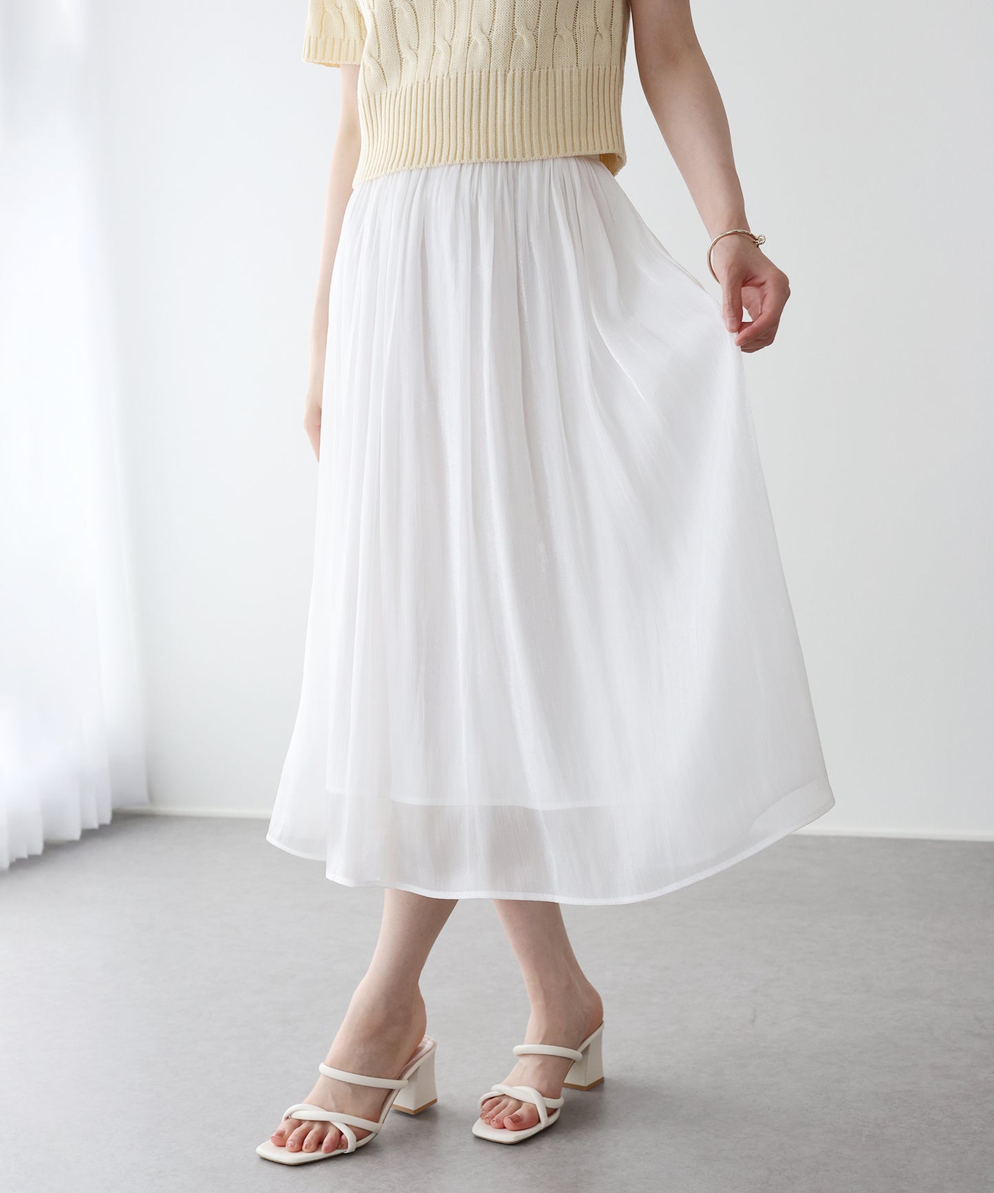 【早割5％OFF】シアーサテンスカート